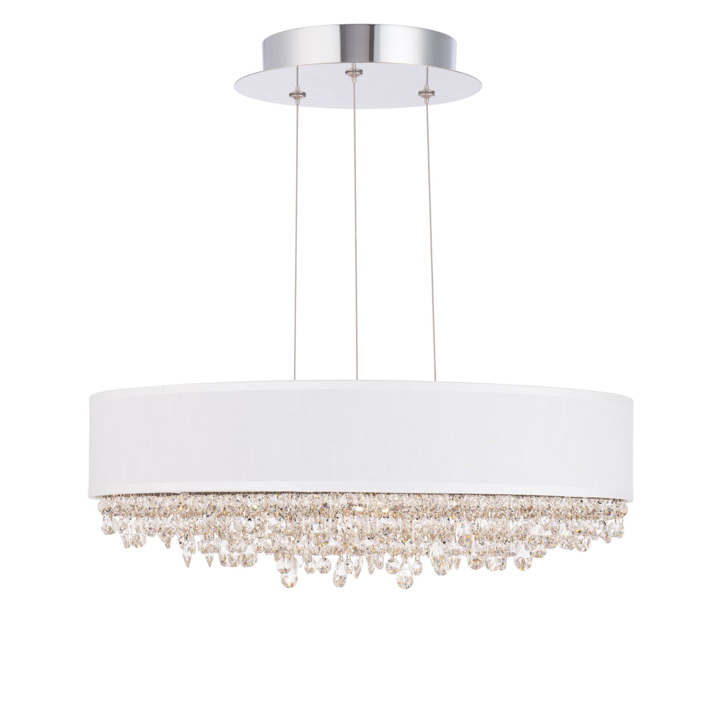 Eclyptix LED 6.5"H x 19.4"W 1-Light Crystal Pendant in Pol Stainl