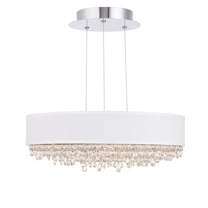 Eclyptix LED 6.5"H x 19.4"W 1-Light Crystal Pendant in Pol Stainl