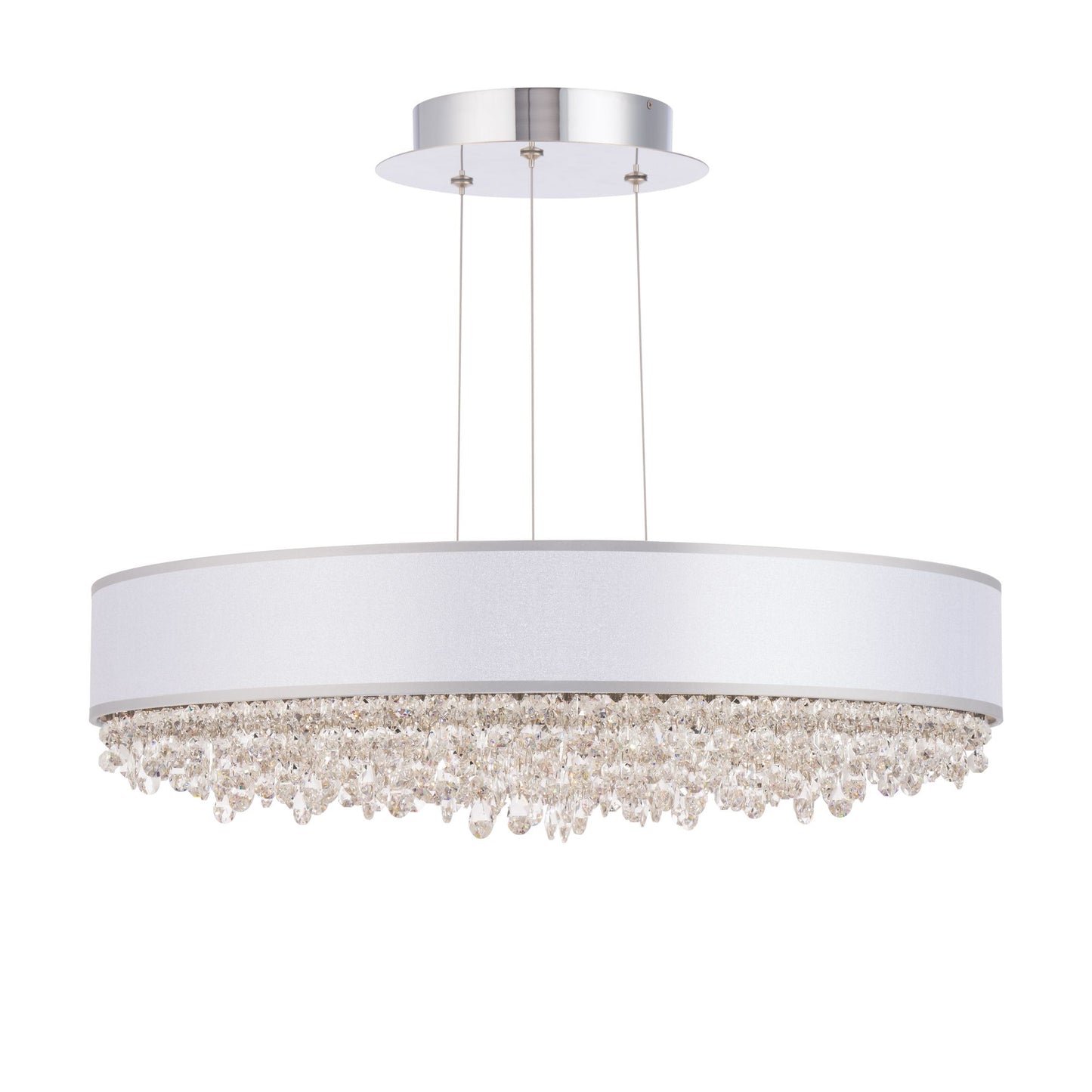 Eclyptix LED 6.5"H x 24"W 1-Light Crystal Pendant in Pol Stainles
