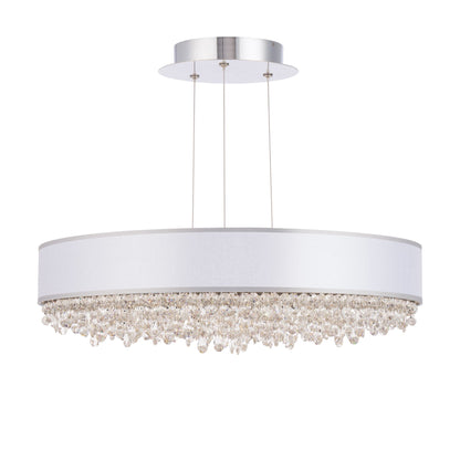 Eclyptix LED 6.5"H x 24"W 1-Light Crystal Pendant in Pol Stainles