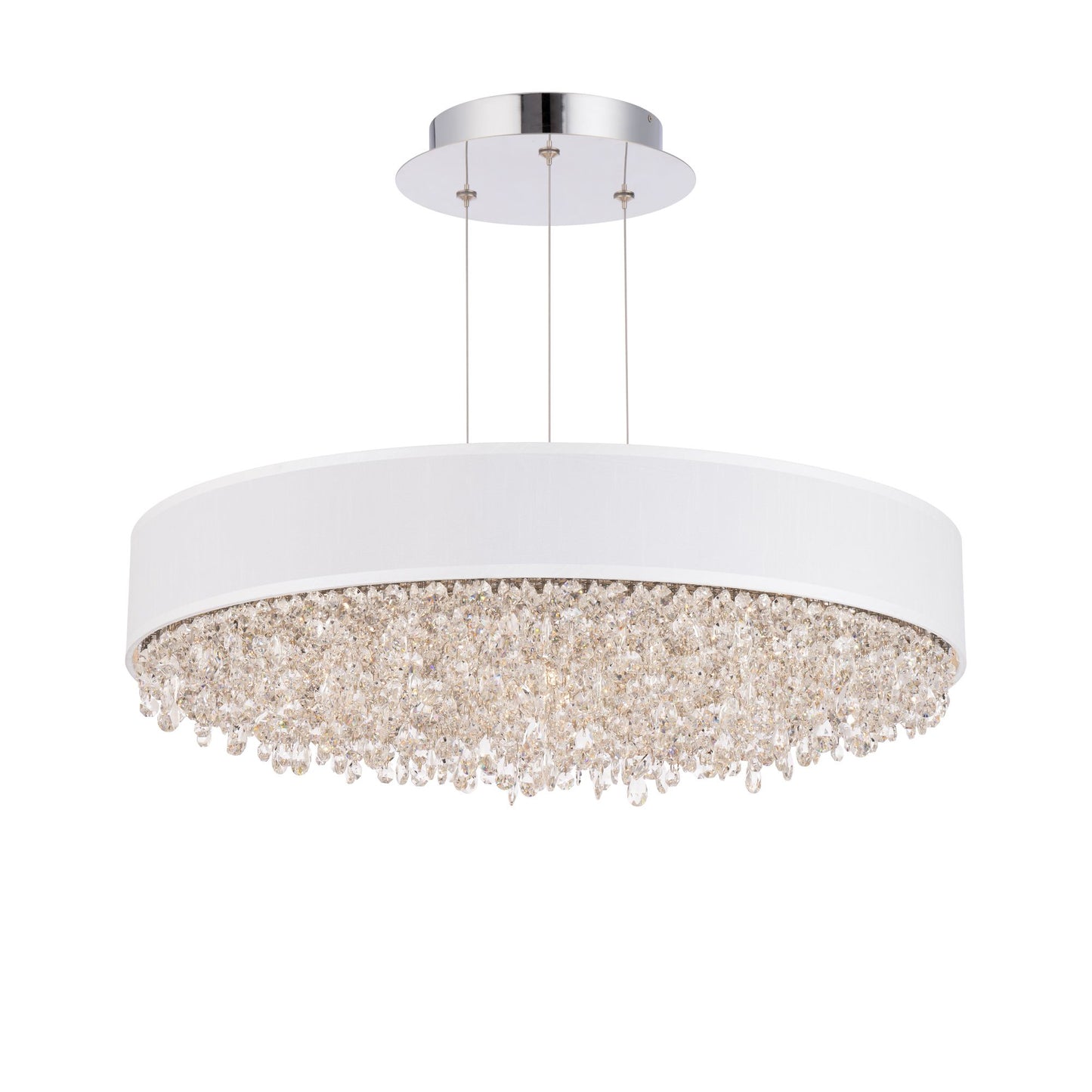Eclyptix LED 6.5"H x 24"W 1-Light Crystal Pendant in Pol Stainles