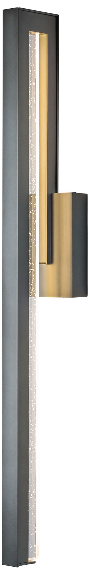 Edge Large LED Outdoor Sconce - Smoke Finish - Clear Glass