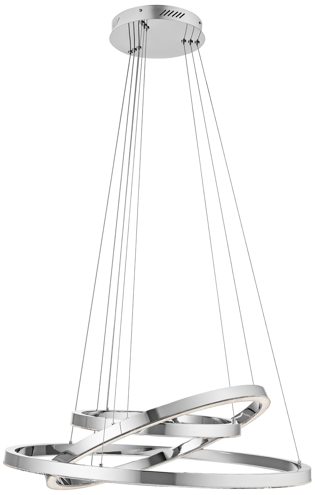 Elan Opus 31 1/2" Wide Chrome 3-Ring LED Pendant Light