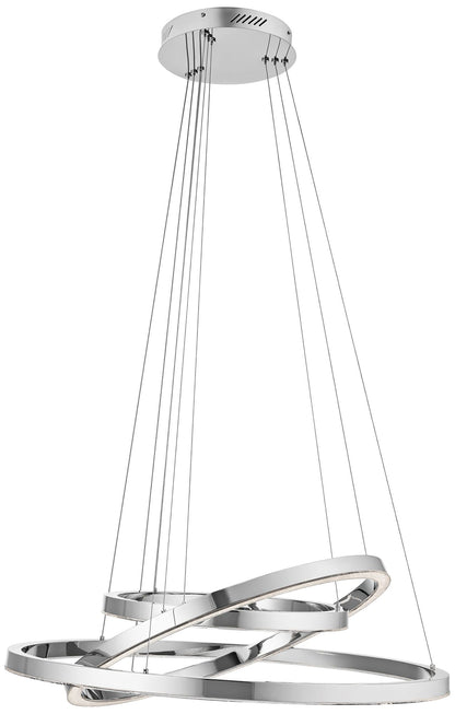 Elan Opus 31 1/2" Wide Chrome 3-Ring LED Pendant Light