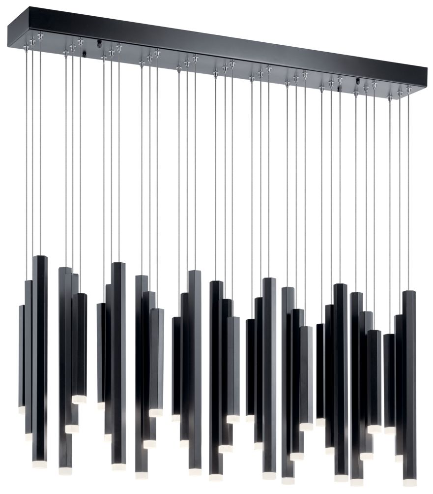 elan Soho Black Linear Chandelier 11Lt LED