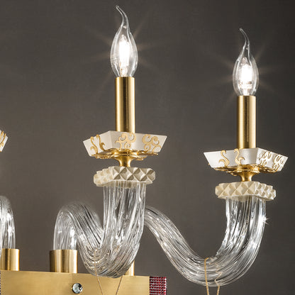 Elegant Triple Wall Light With Pendant Drops