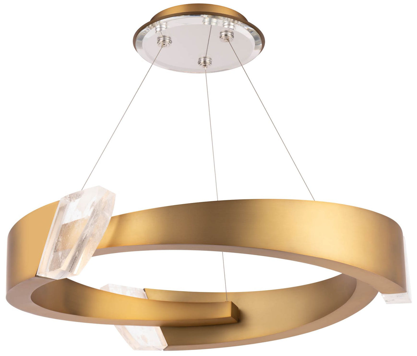 Embrace 5.5"H x 34.4"W 1-Light Crystal Pendant in Aged Brass