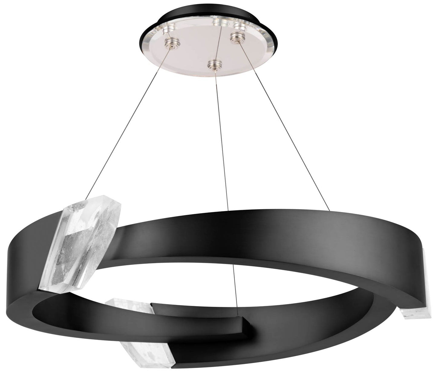 Embrace 5.5"H x 34.4"W 1-Light Crystal Pendant in Black