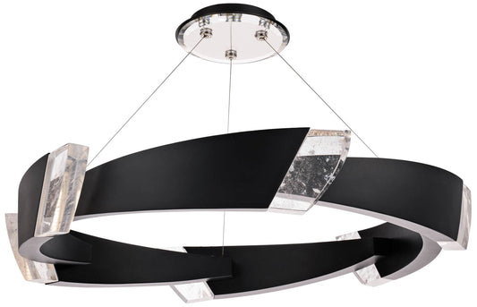 Embrace 6.6"H x 44.3"W 1-Light Crystal Pendant in Black