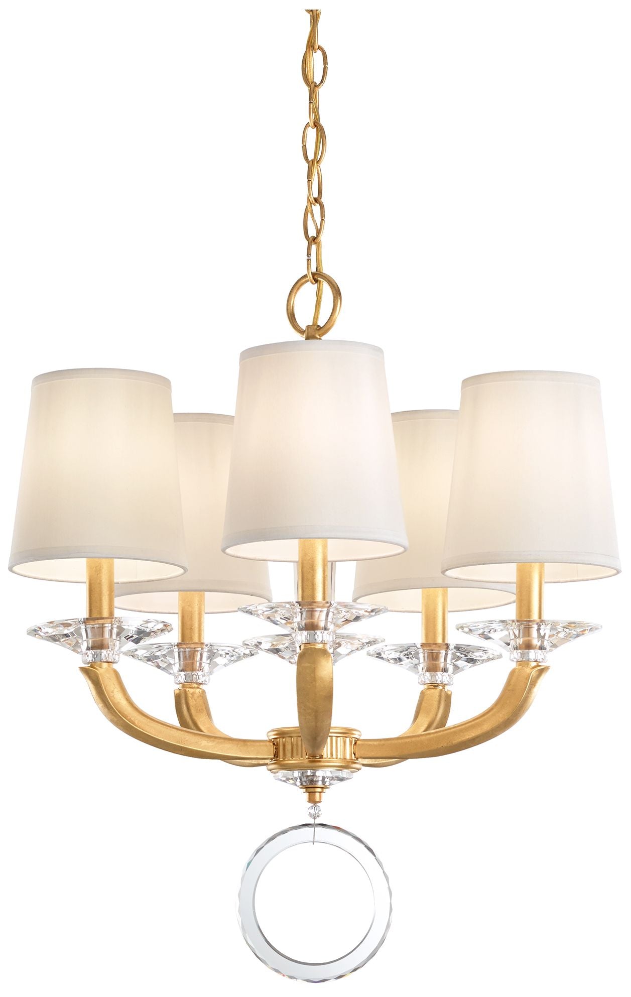 Emilea 22.5"H x 19.5"W 5-Light Crystal Chandelier in Heirloom Gol