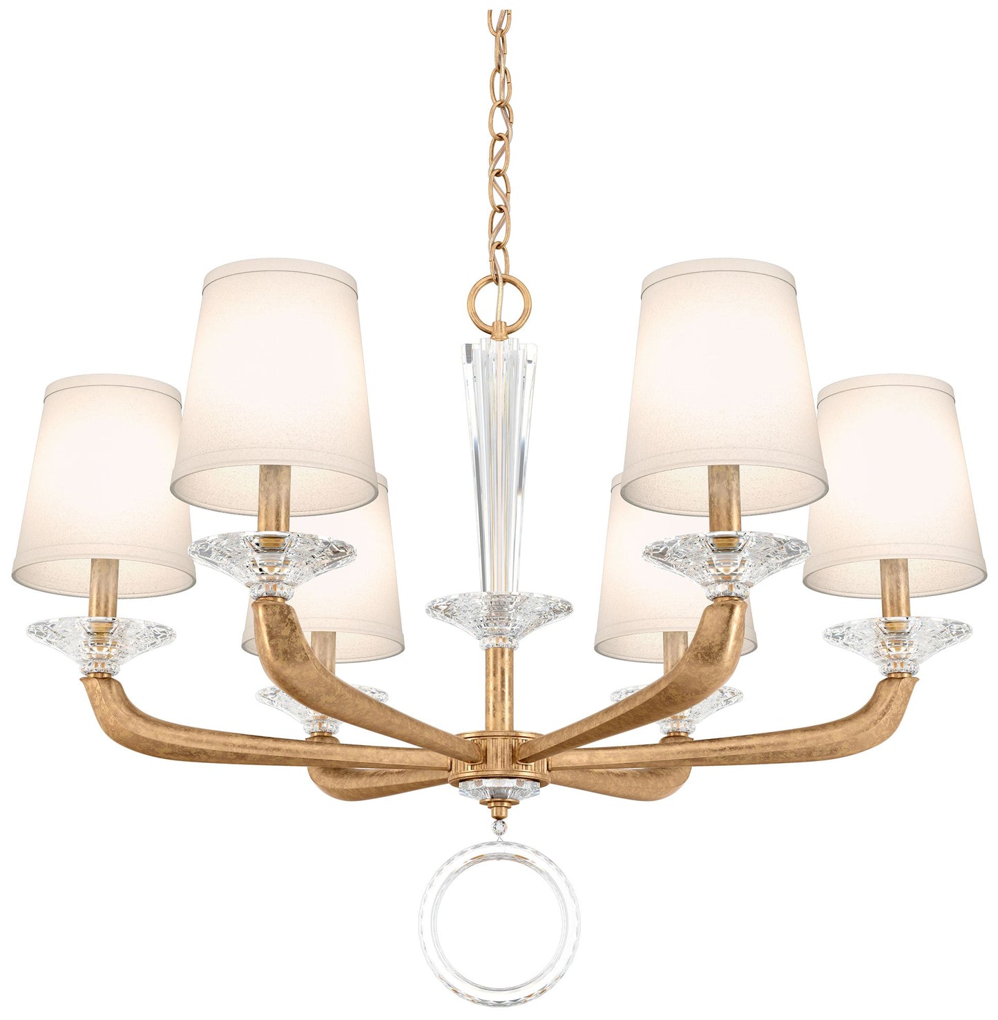 Emilea 22.5"H x 30.5"W 6-Light Crystal Chandelier in French Gold