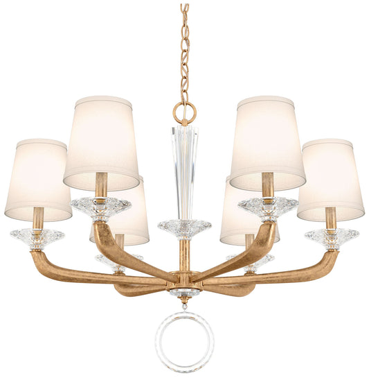 Emilea 22.5"H x 30.5"W 6-Light Crystal Chandelier in French Gold