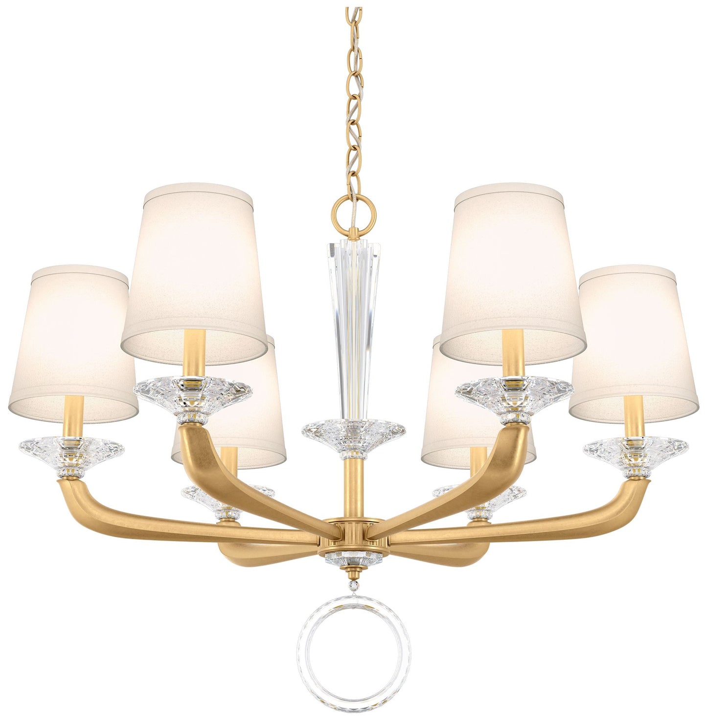 Emilea 22.5"H x 30.5"W 6-Light Crystal Chandelier in Heirloom Gol