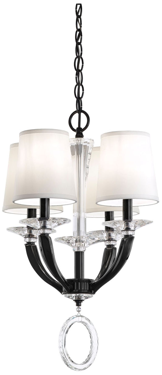 Emilea 23.5"H x 6"W 4-Light Crystal Chandelier in Jet Black