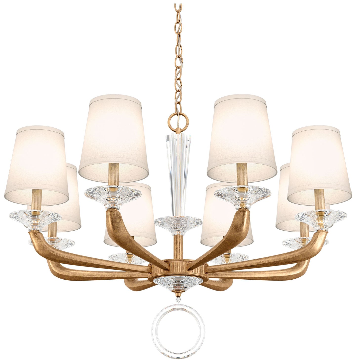 Emilea 24"H x 33"W 8-Light Crystal Chandelier in French Gold