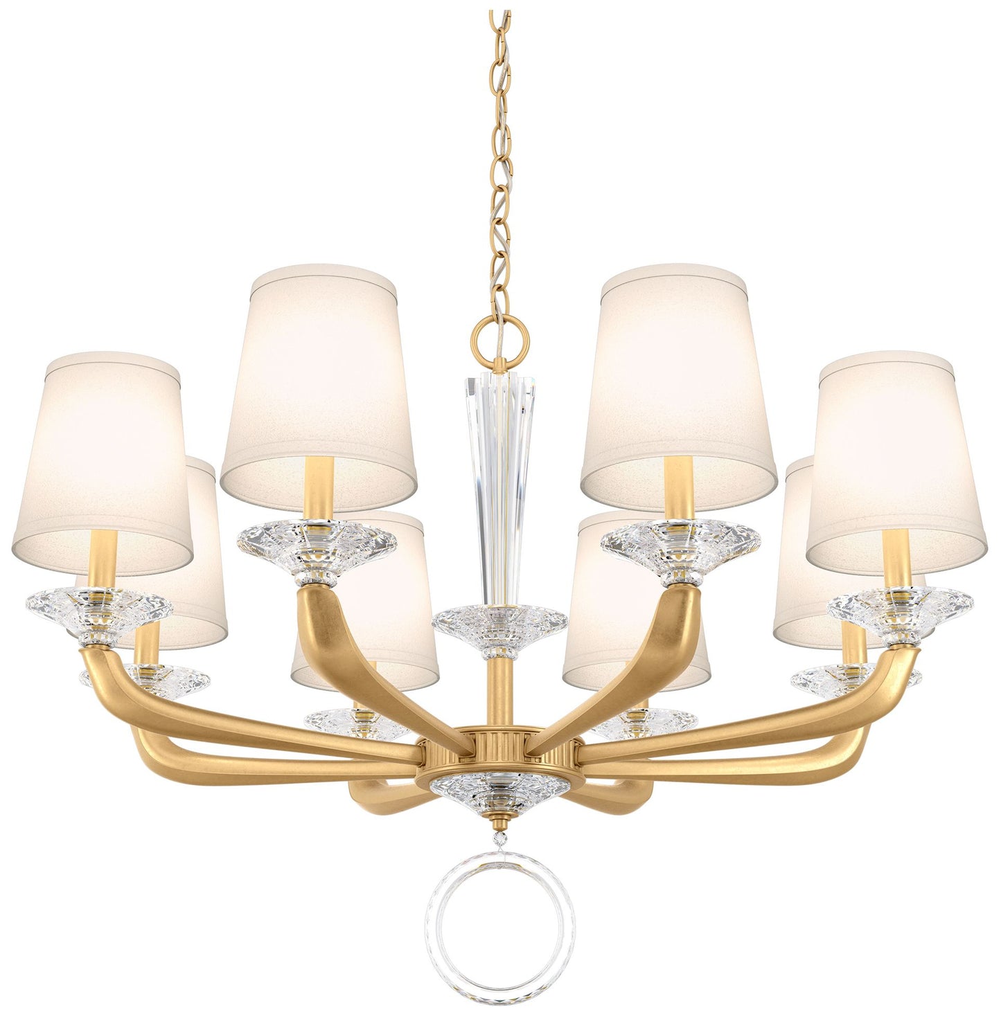 Emilea 24"H x 33"W 8-Light Crystal Chandelier in Heirloom Gold