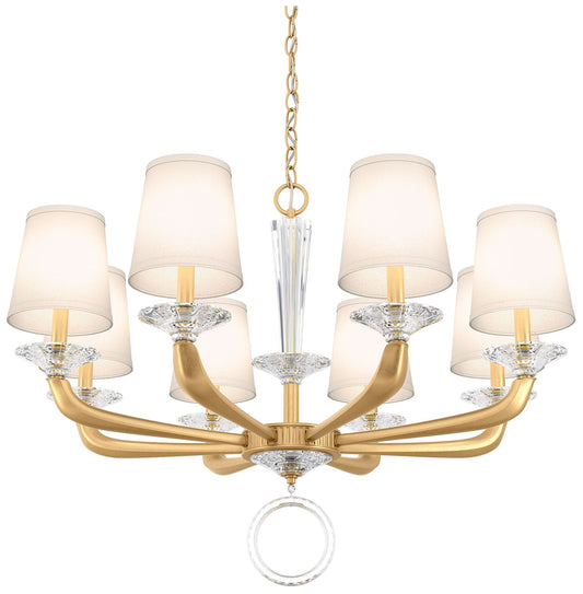 Emilea 24"H x 33"W 8-Light Crystal Chandelier in Heirloom Gold