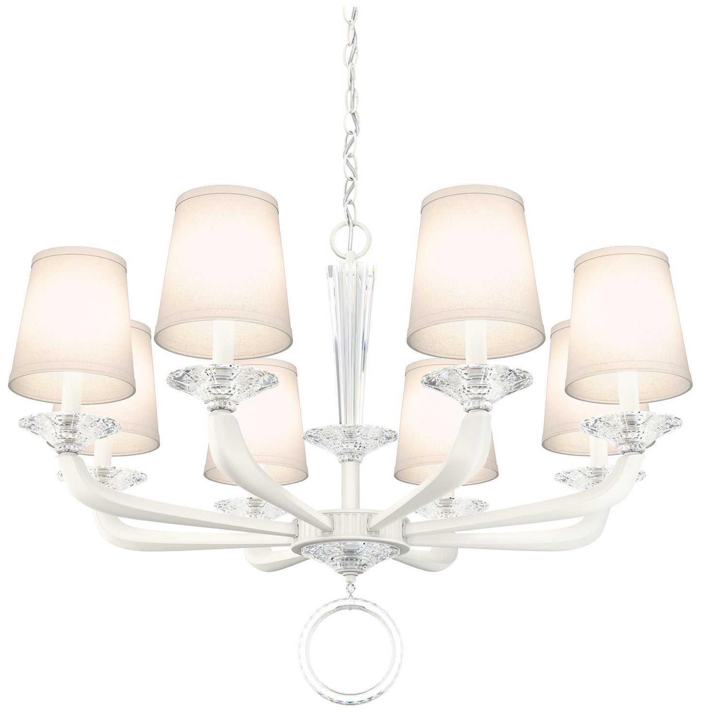 Emilea 24"H x 33"W 8-Light Crystal Chandelier in White