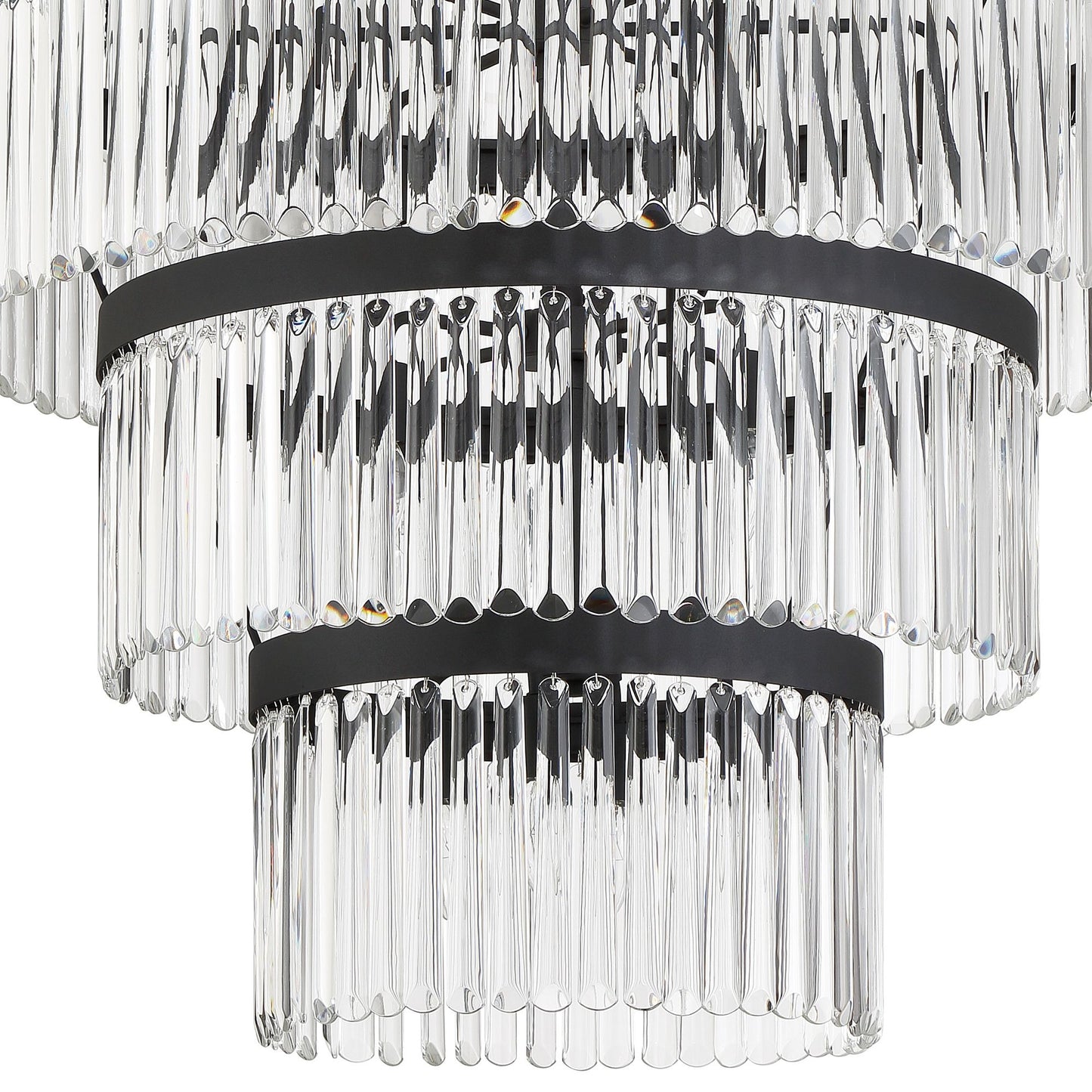 40" Wide Black Forged 22-Light 4-Tier Chandelier