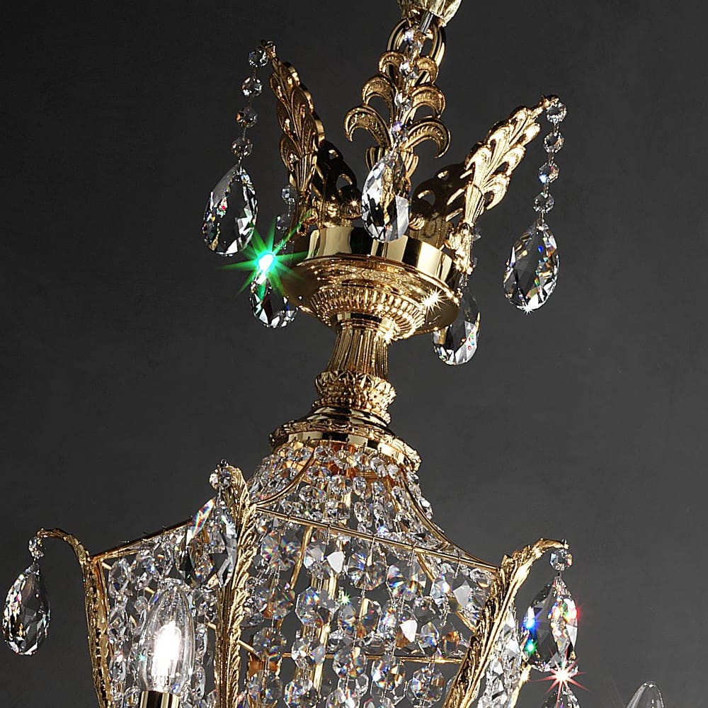 Empire Gold And Crystal Candle Chandelier