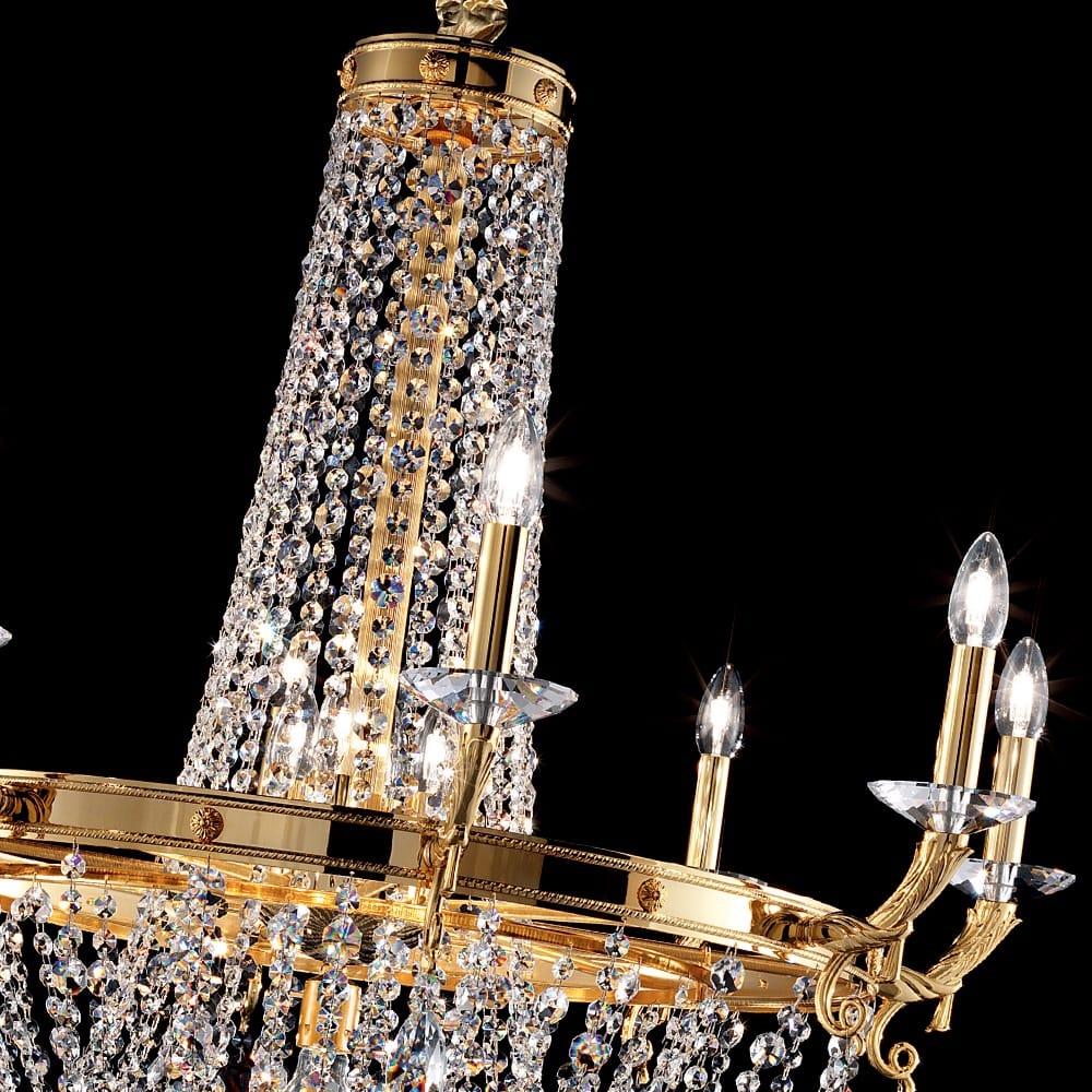 Empire Crystal Gold Plated Chandelier