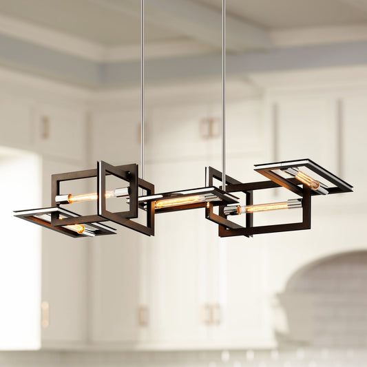 Enigma 43 1/2" Wide Bronze Kitchen Island Light Pendant