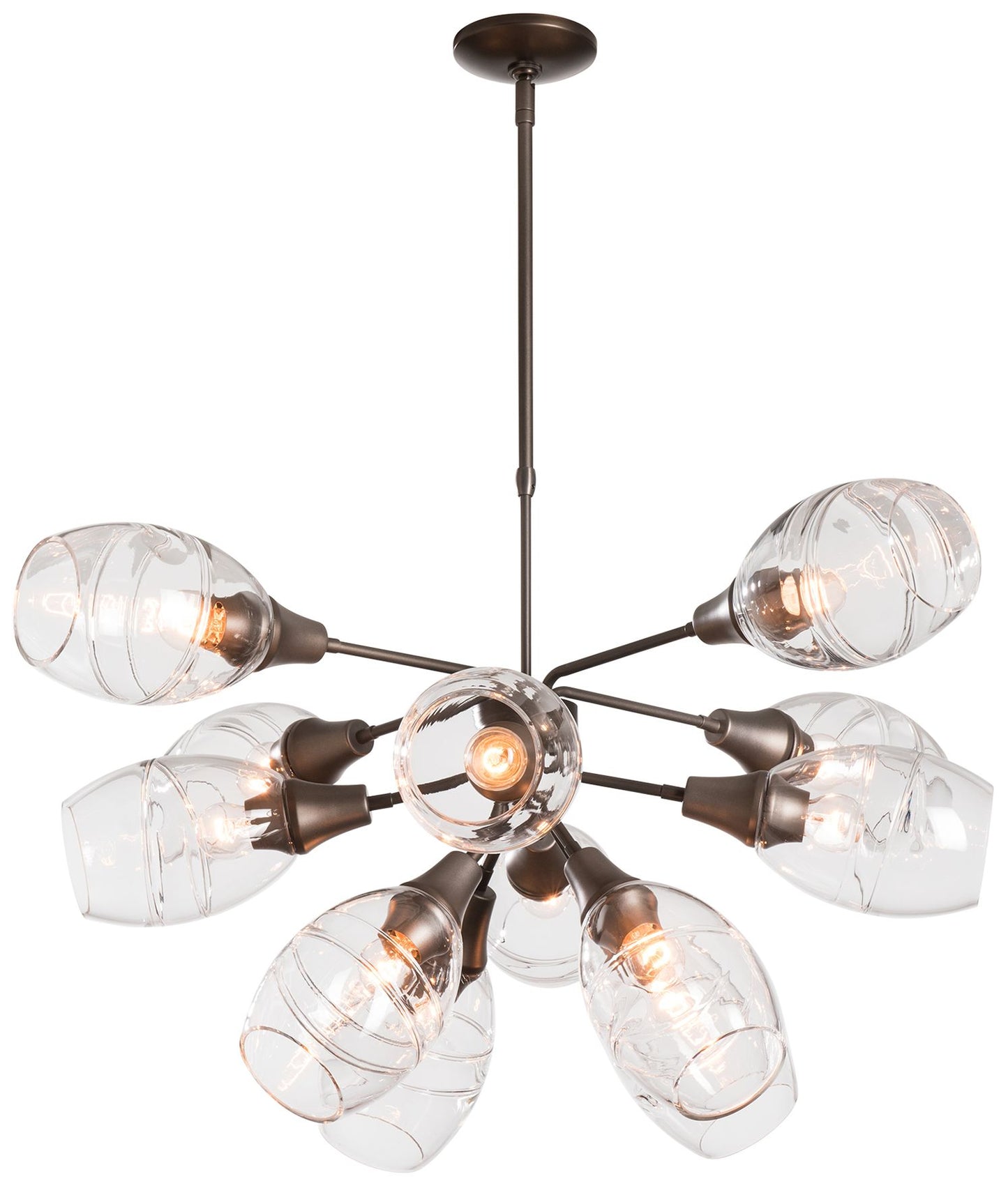 Ensemble 35" Wide Dark Smoke Pendant With Clear Glass Shade