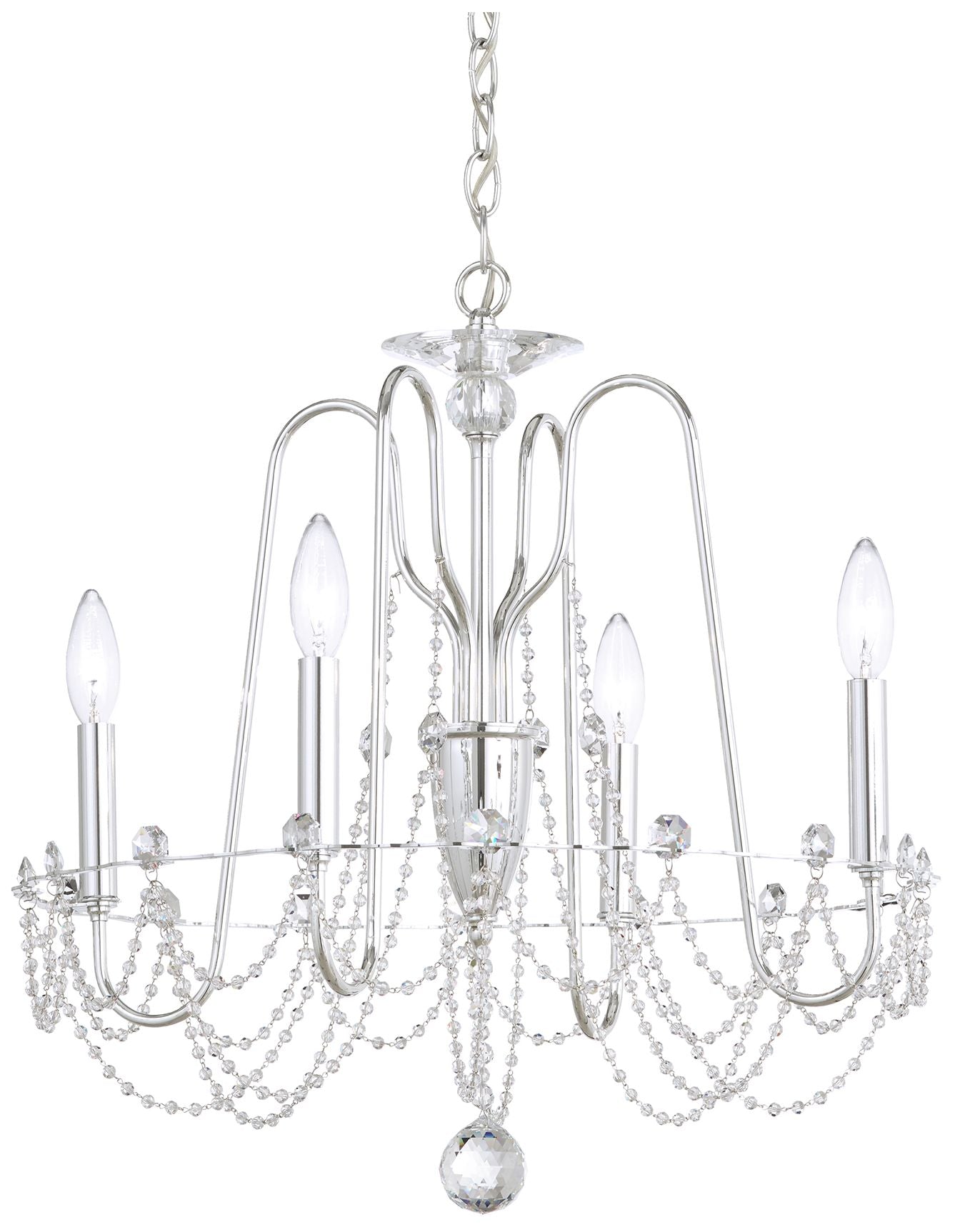 Esmery 21.5"H x 21"W 4-Light Crystal Chandelier in Silver