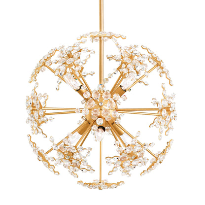 Esteracae 18"H x 18"W 6-Light Crystal Pendant in Heirloom Gold