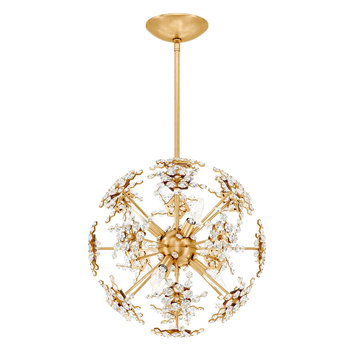 Esteracae 18"H x 18"W 6-Light Crystal Pendant in Heirloom Gold