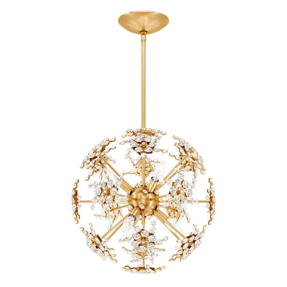 Esteracae 18"H x 18"W 6-Light Crystal Pendant in Heirloom Gold
