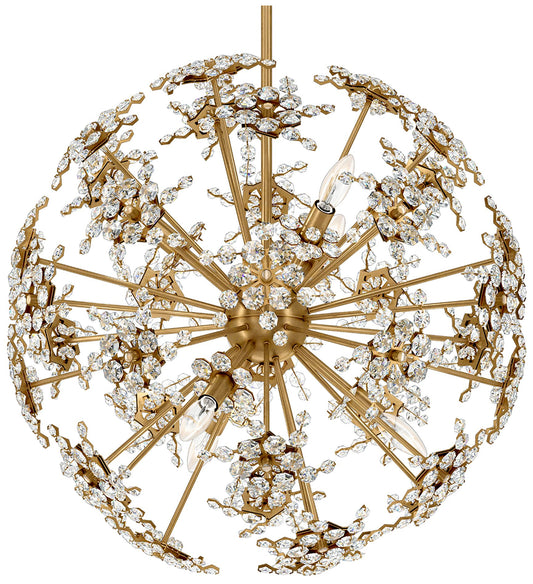 Esteracae 24"H x 24"W 6-Light Crystal Pendant in Heirloom Gold