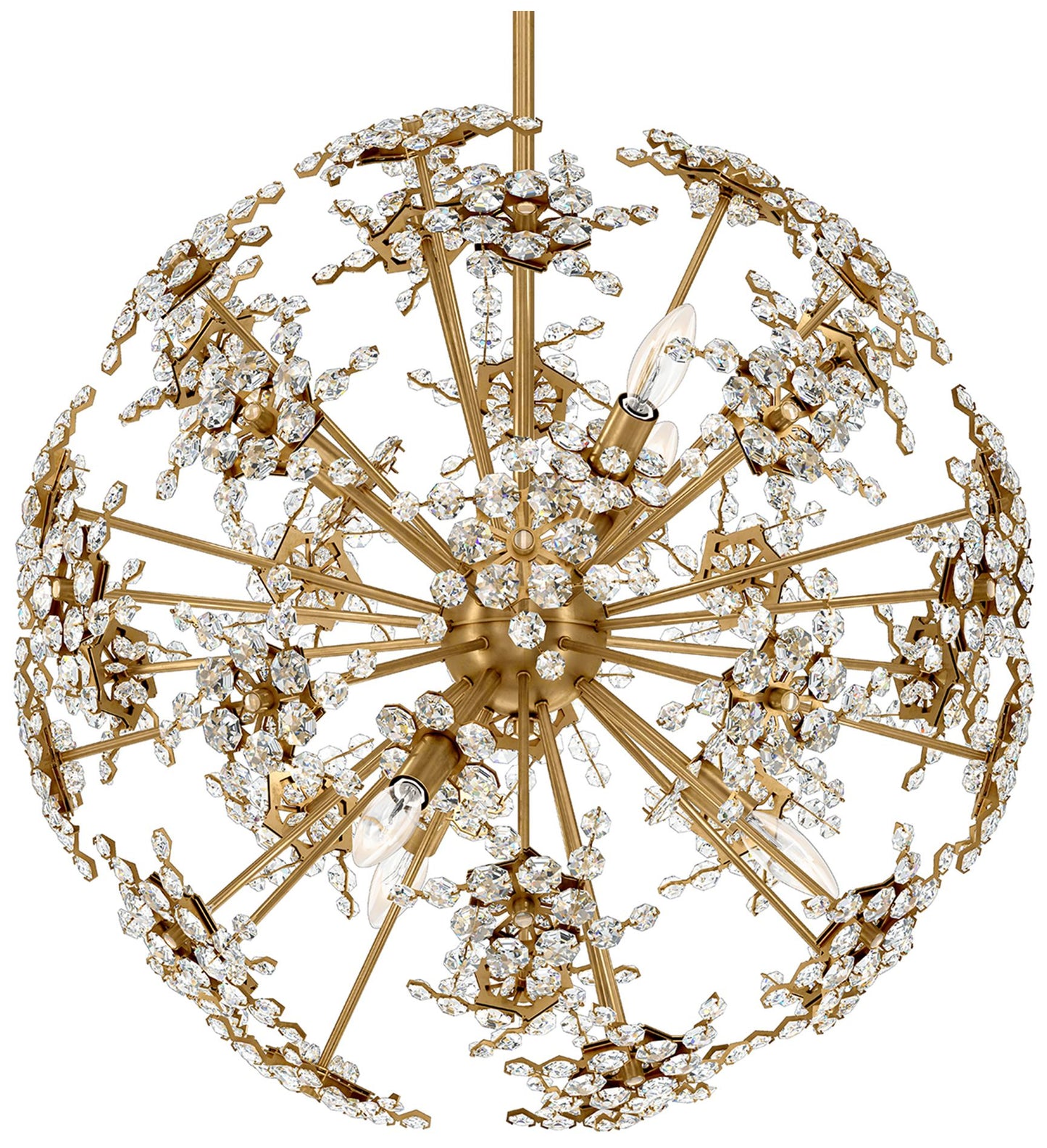 Esteracae 24"H x 24"W 6-Light Crystal Pendant in Heirloom Gold