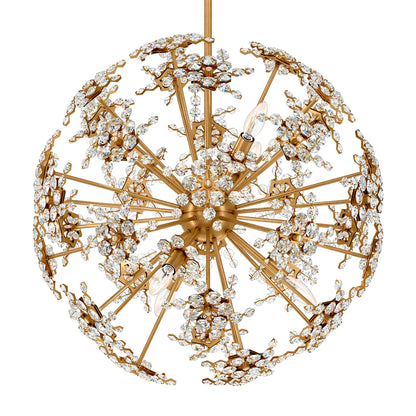 Esteracae 24"H x 24"W 6-Light Crystal Pendant in Heirloom Gold