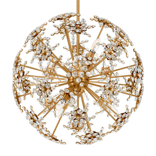 Esteracae 24"H x 24"W 6-Light Crystal Pendant in Heirloom Gold