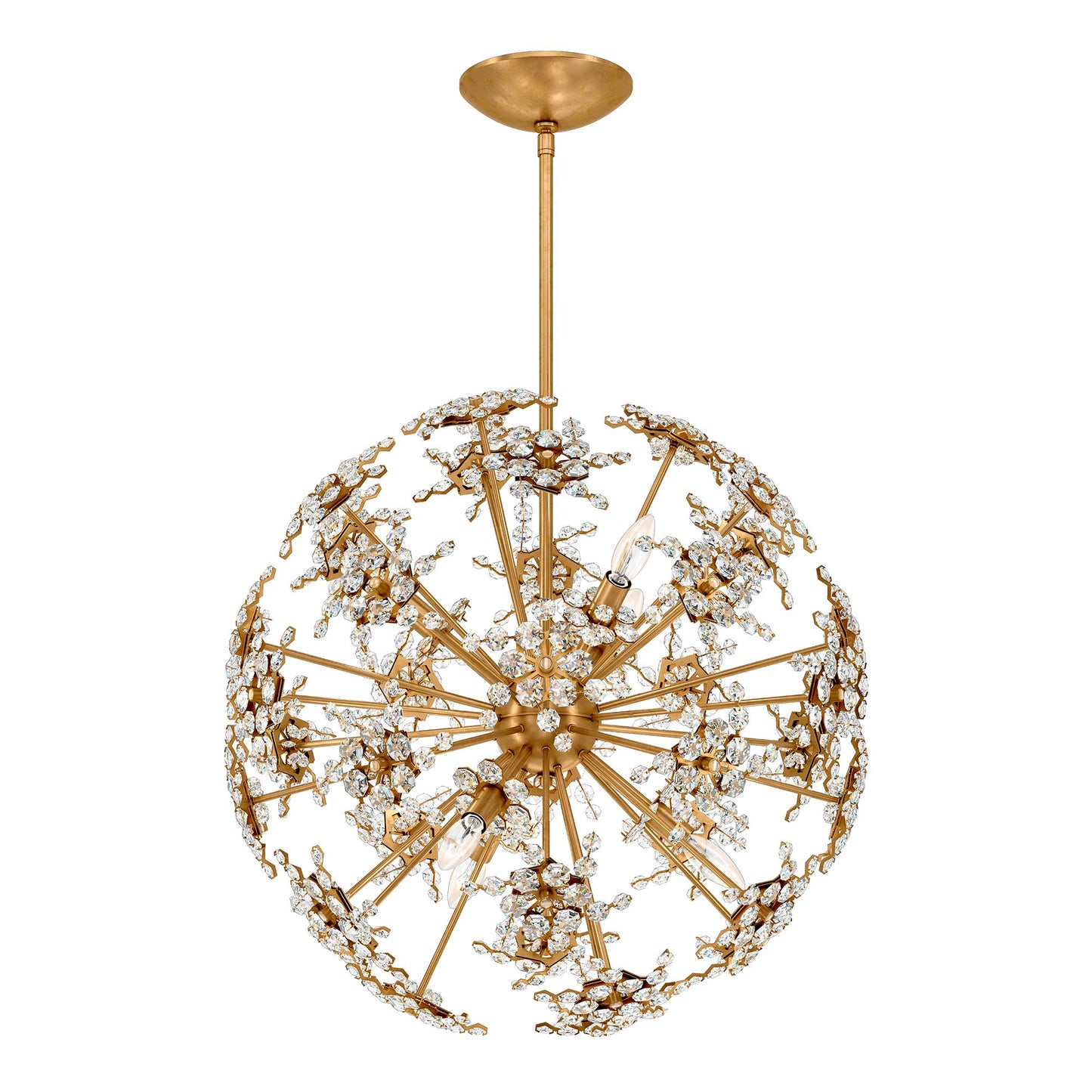 Esteracae 24"H x 24"W 6-Light Crystal Pendant in Heirloom Gold