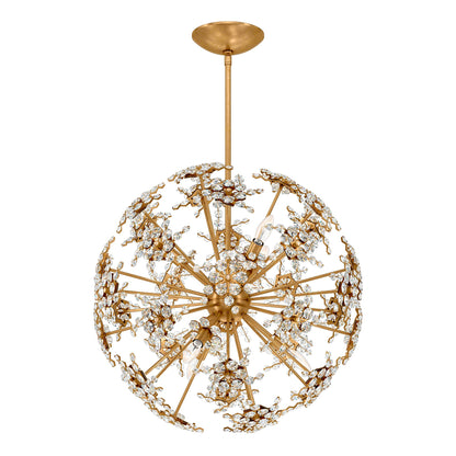 Esteracae 24"H x 24"W 6-Light Crystal Pendant in Heirloom Gold