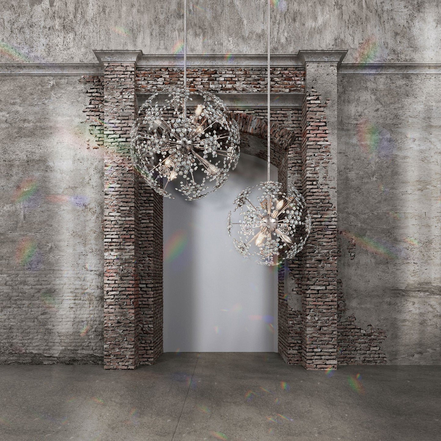 Esteracae 24"H x 24"W 6-Light Crystal Pendant in Heirloom Gold