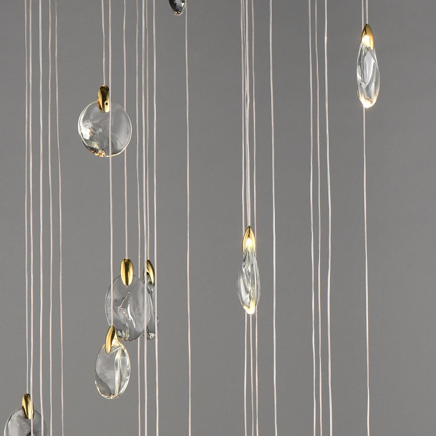 ET2 Pebble 36" Black/Polished Gold 30-Light LED Pendant