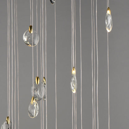 ET2 Pebble 36" Black/Polished Gold 30-Light LED Pendant