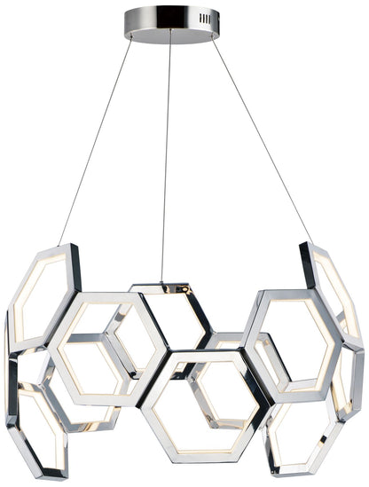 ET2 Polygon 30" Wide Polished Nickel LED Pendant Light