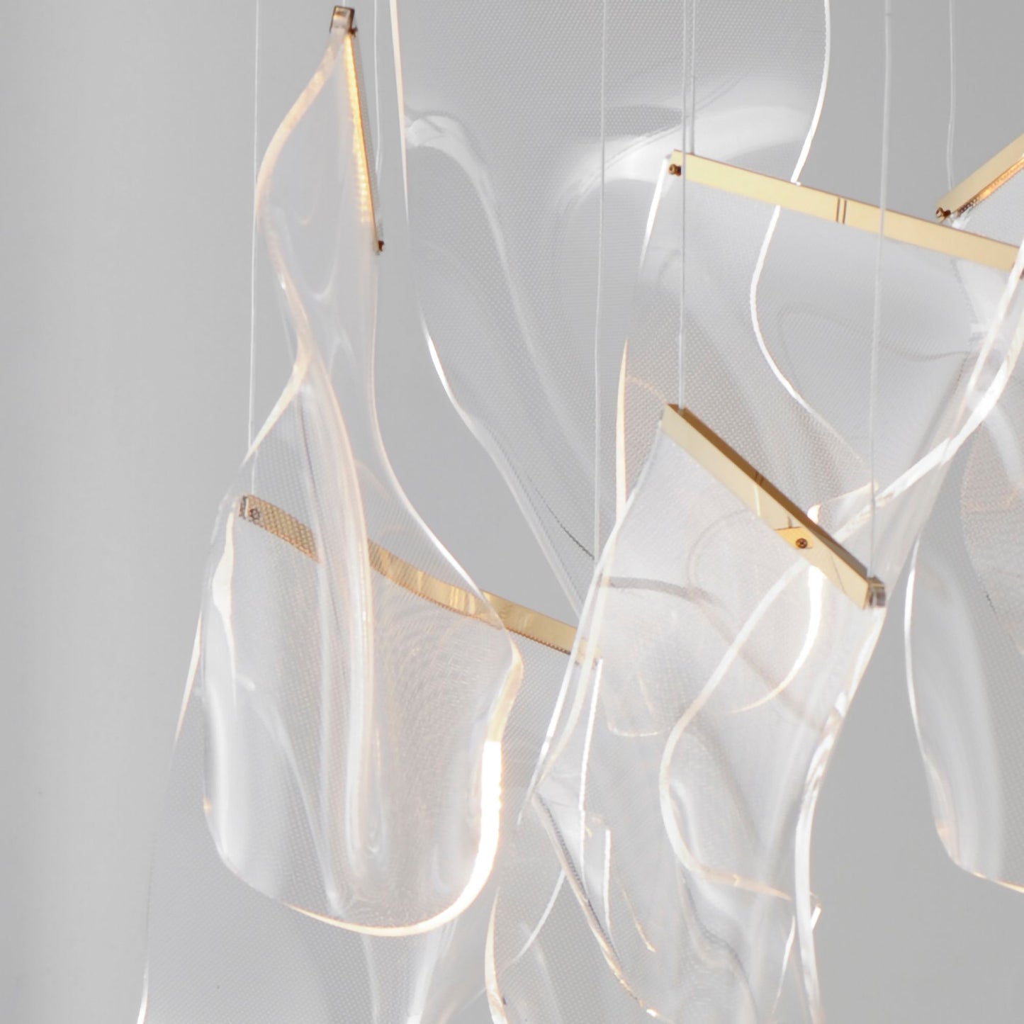 ET2 Rinkle 36 1/4" Wide French Gold LED Multi-Light Pendant