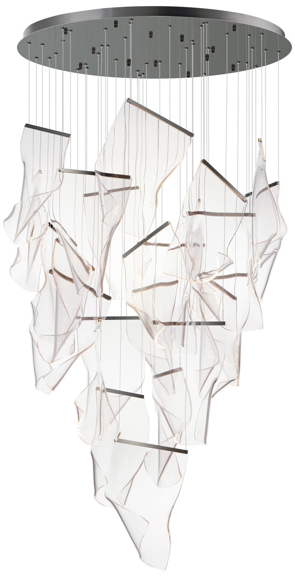 ET2 Rinkle 36 1/4"W Brushed Gunmetal 24-Light LED Pendant