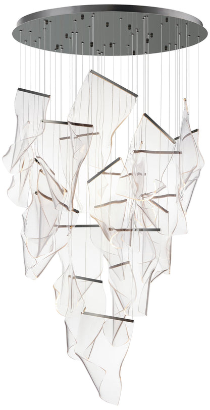 ET2 Rinkle 36 1/4"W Brushed Gunmetal 24-Light LED Pendant