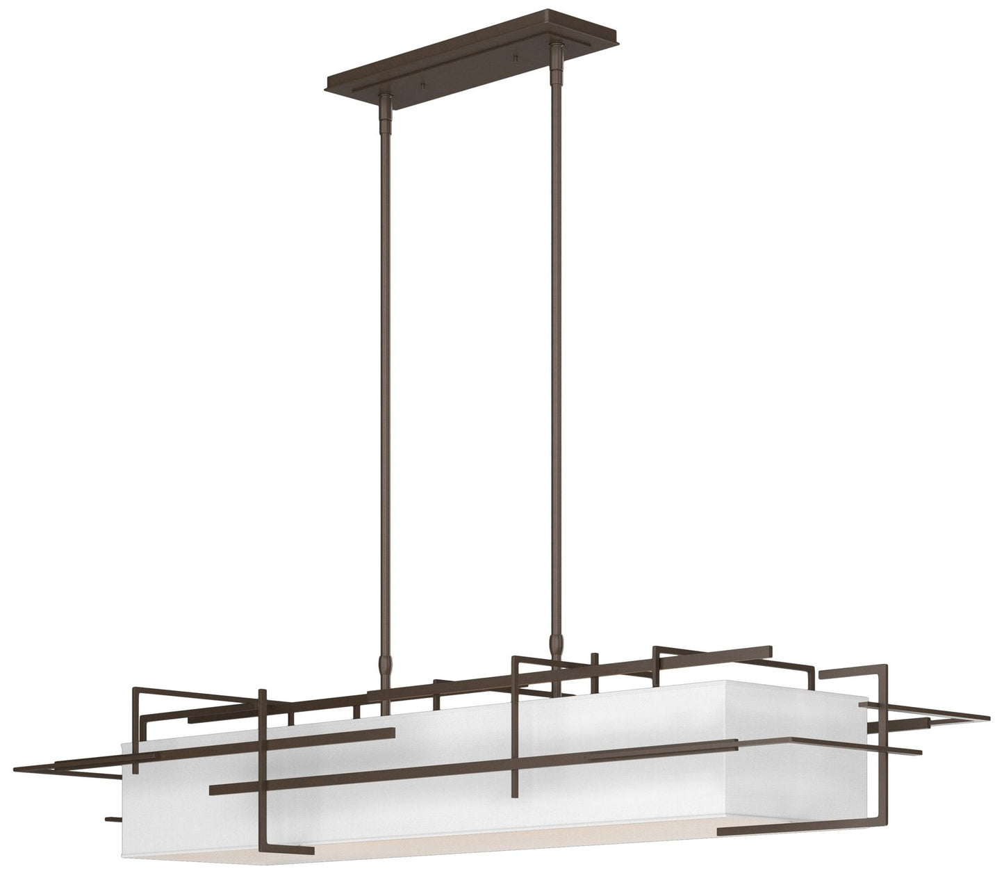 Etch 54" Wide Bronze Pendant With Natural Anna Shade