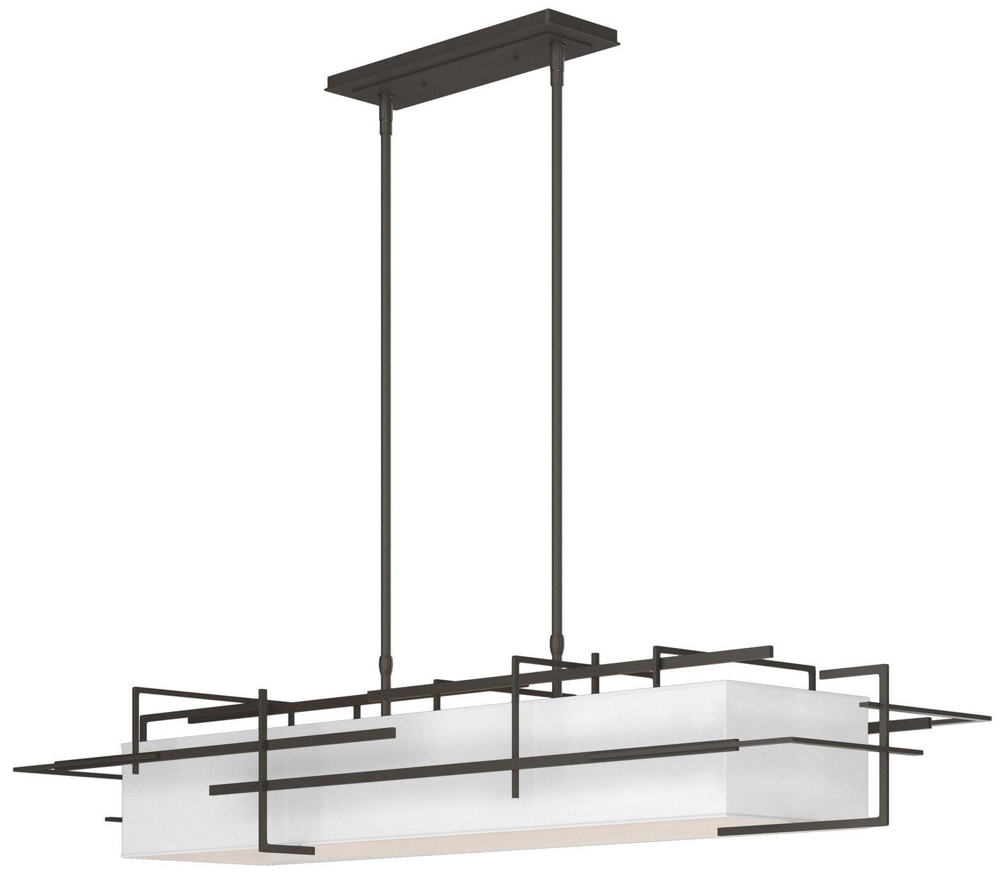 Etch 54" Wide Dark Smoke Pendant With Natural Anna Shade
