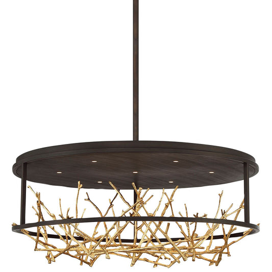 fase Aerie 13 In. x 30.50 In. Integrated LED Chandelier in Bronze/Gold