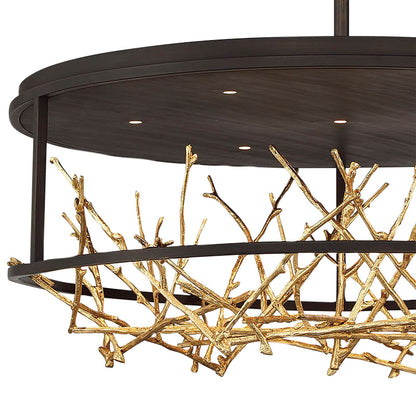 fase Aerie 13 In. x 30.50 In. Integrated LED Chandelier in Bronze/Gold