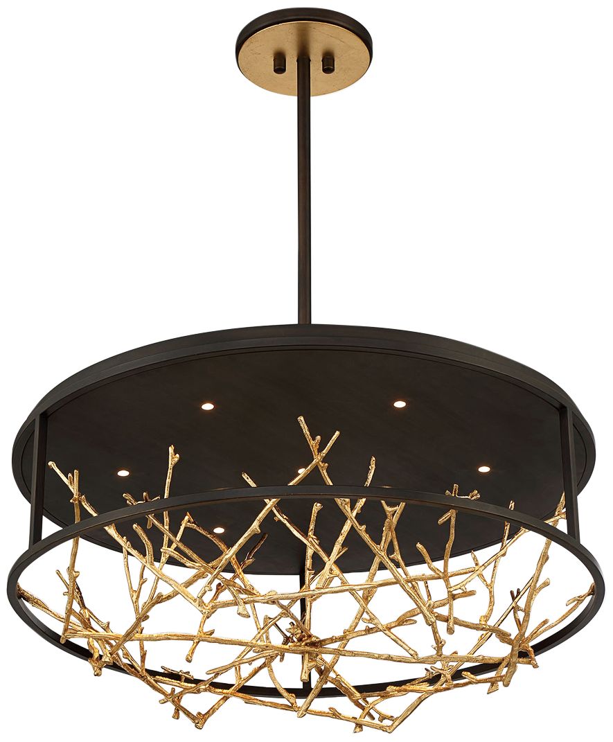 fase Aerie 13 In. x 30.50 In. Integrated LED Chandelier in Bronze/Gold