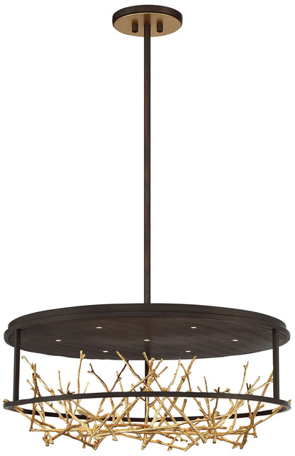 fase Aerie 13 In. x 30.50 In. Integrated LED Chandelier in Bronze/Gold